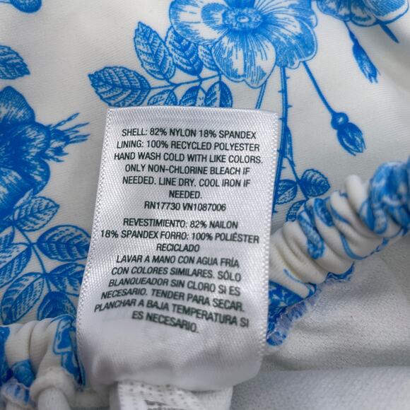 Wild Fable Womens Blue White Floral Cheeky Bikini Bottom with Side Slits Size XS - Picture 4 of 5